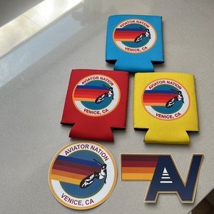 Aviator Nation Koozie and Sticker Accessory Set